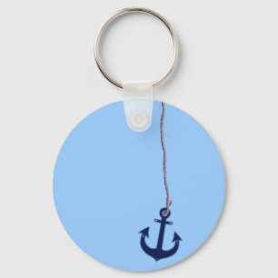 navy blue anchor key ring