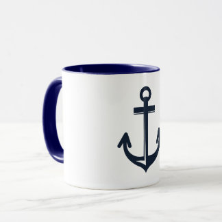 Navy Blue Anchor Mug