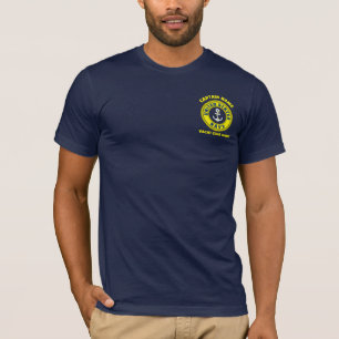 Navy blue Anchor nautical captain sailing summer T-Shirt