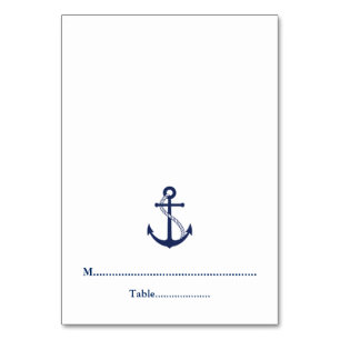 Navy Blue Anchor Nautical Wedding Place Cards
