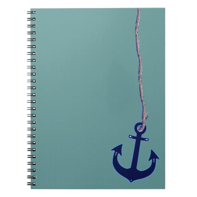 navy blue anchor notebook (Front)
