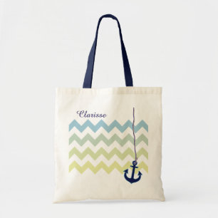 navy blue anchor personalised tote bag