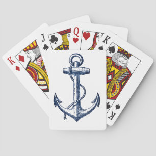 Navy Blue Anchor Playing Cards