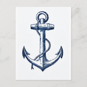 Navy Blue Anchor Postcard