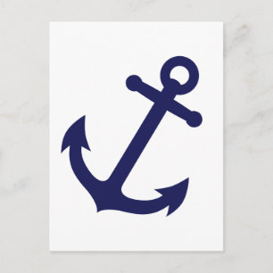 Navy Blue Anchor Postcard