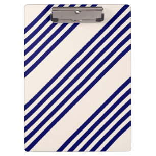 Navy blue and beige five stripes pattern clipboard
