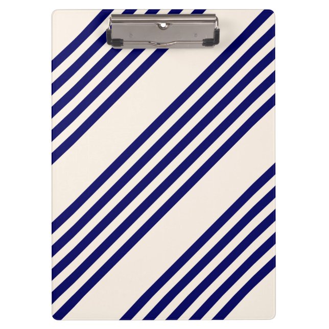 Navy blue and beige five stripes pattern clipboard (Front)