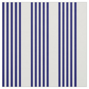 Navy blue and beige five stripes pattern fabric