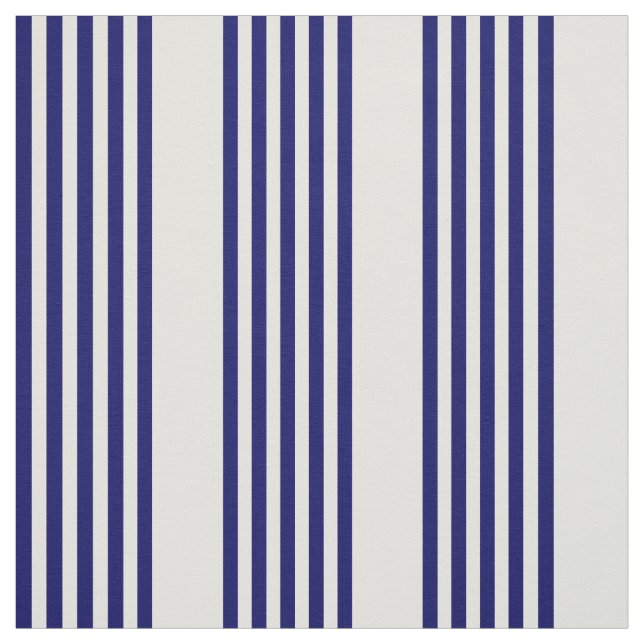 Navy blue and beige five stripes pattern fabric (Swatch)