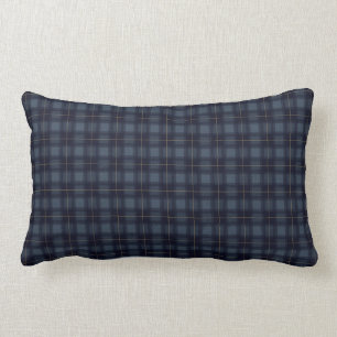 Navy Blue and Black Plaid   Mix and Match Lumbar Cushion