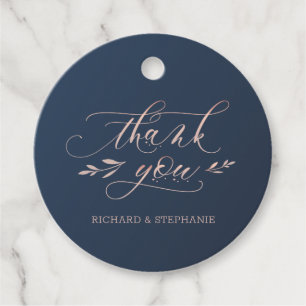 Navy Blue and Blush Pink Favour Tags