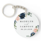 Navy Blue and Blush Pink Floral Country Wedding