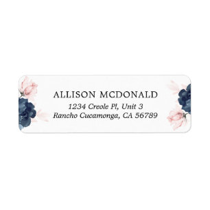 Navy Blue and Blush Pink Floral Wedding