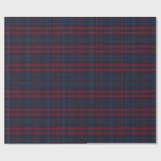 Navy Blue and Burgundy Plaid Wrapping Paper