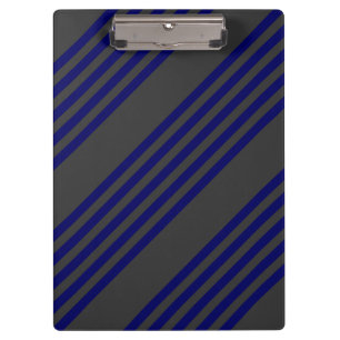 Navy blue and charcoal five stripes pattern clipboard