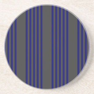 Navy blue and charcoal five stripes pattern coaster