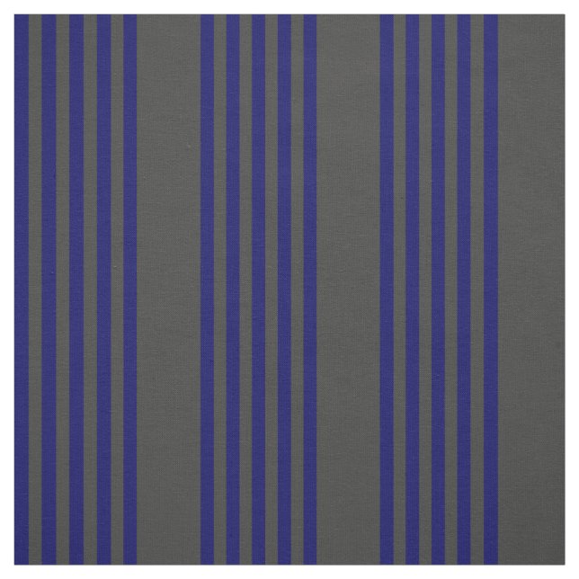 Navy blue and charcoal five stripes pattern fabric (Swatch)