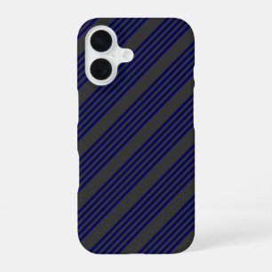 Navy blue and charcoal five stripes pattern iPhone 16 case