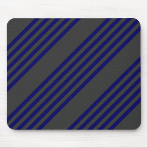 Navy blue and charcoal five stripes pattern mouse mat