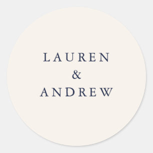 Navy Blue and Cream Modern Wedding Envelope Seals