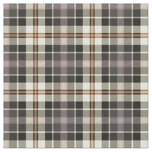 Navy Blue and Cream Rustic Plaid Fabric