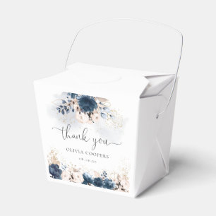 Navy Blue and Dusty Rose Baby Shower Favor Box