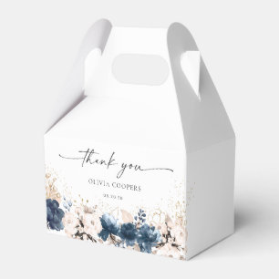 Navy Blue and Dusty Rose Baby Shower Favour Box