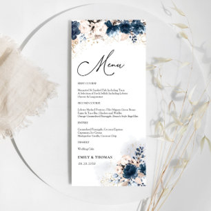 Navy Blue and Dusty Rose Bridal Shower Menu