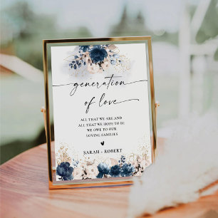Navy Blue and Dusty Rose Generation of Love Sign