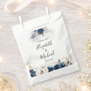 Navy Blue and Dusty Rose Wedding Ceremony Favour Bags
