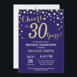 Navy Blue and Gold 30th Birthday Diamond Invitation<br><div class="desc">30th Birthday Invitation with Navy Blue and Gold Glitter Diamond Background. Gold Confetti. Adult Birthday. Male Men or Women Birthday. For further customisation,  please click the "Customise it" button and use our design tool to modify this template.</div>
