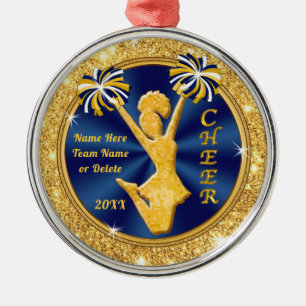 Navy Blue and Gold, Cheerleading Christmas Gifts, Metal Tree Decoration