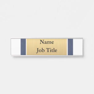 navy blue and gold Classy Elegant Custom Door Sign