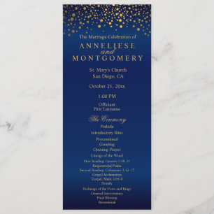 Navy Blue and Gold Confetti Dots - Progam Programme
