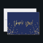 Navy Blue and Gold Confetti Thank You Note Cards<br><div class="desc">Navy Blue and Gold Confetti Thank You Note Cards</div>