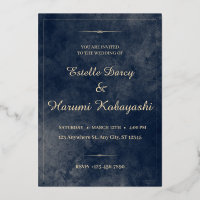 Navy Blue and Gold Elegant, Watercolor Background
