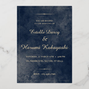 Navy Blue and Gold Elegant, Watercolor Background