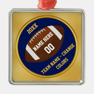 Navy Blue and Gold, Football Ornament Personalised