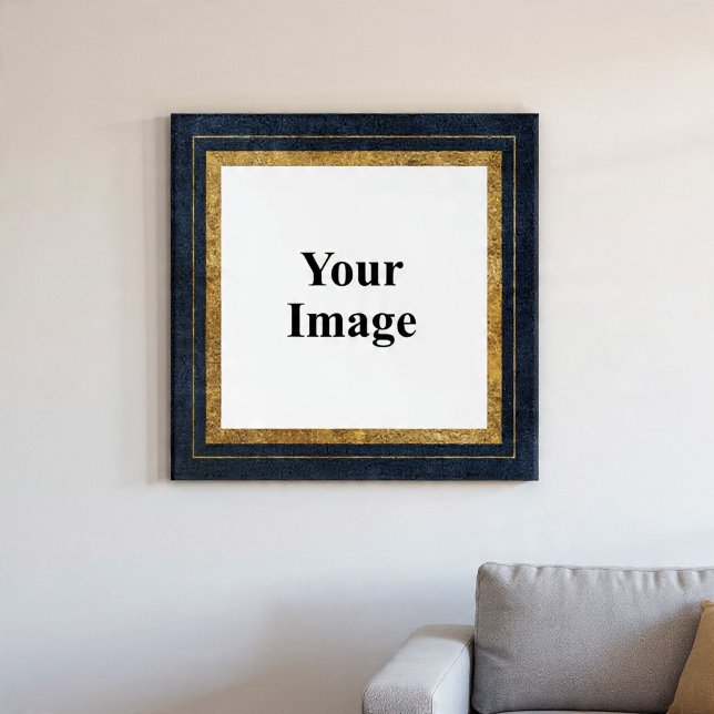 Navy Blue and Gold Frame Photo Poster (Creator Uploaded)