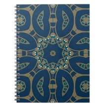 Navy Blue and Gold Geometric Octagon Pattern