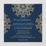 Navy Blue and Gold Indian Style 50th Birthday Invitation<br><div class="desc">A beautiful deep red and gold any age birthday party invitations with an exotic Indian inspired ornamental medallion sari pattern with a lotus and floral design. This elegant and stylish ethnic style birthday invite is perfect for a festive 3oth 40th 50th or 60th birthday party with an Indonesian moroccan or...</div>