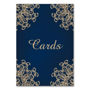 Navy Blue and Gold Indian Style Card