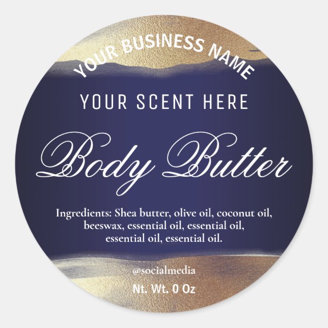 Navy Blue And Gold Labels (Front)