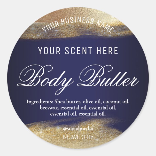 Navy Blue And Gold Labels (Front)