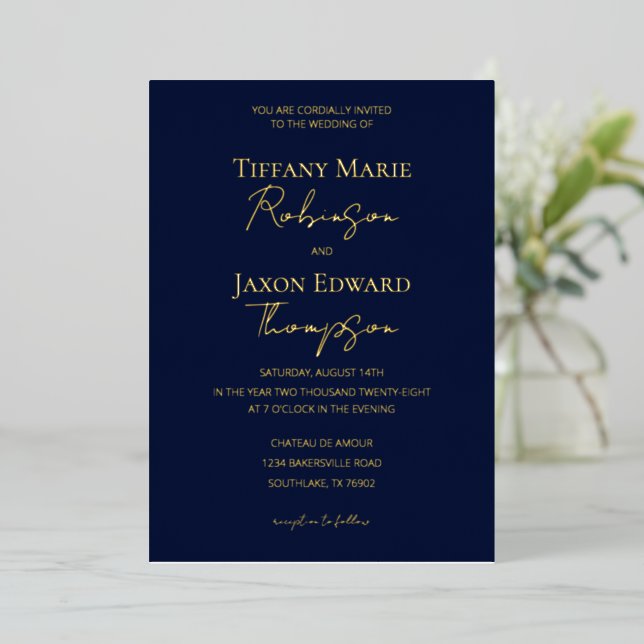 Navy Blue and Gold Luxe Wedding (Standing Front)