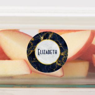 Navy Blue and Gold Marble Modern Stylish