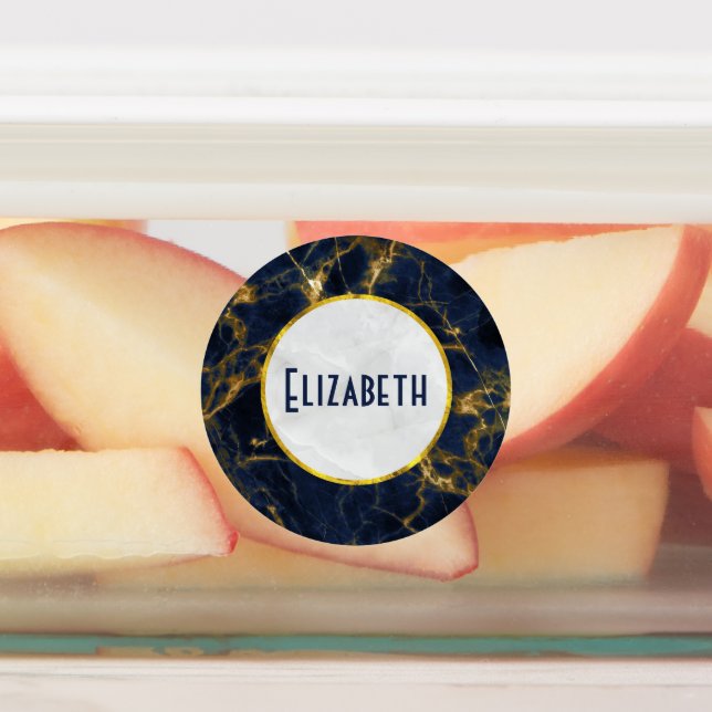 Navy Blue and Gold Marble Modern Stylish (Affixed)