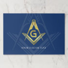 Navy Blue and Gold Masonic Template Paper Placemat