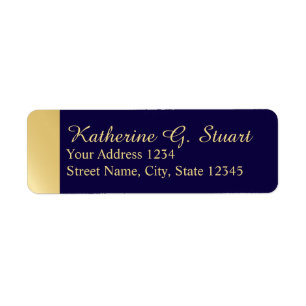 Navy Blue and Gold Modern Elegant