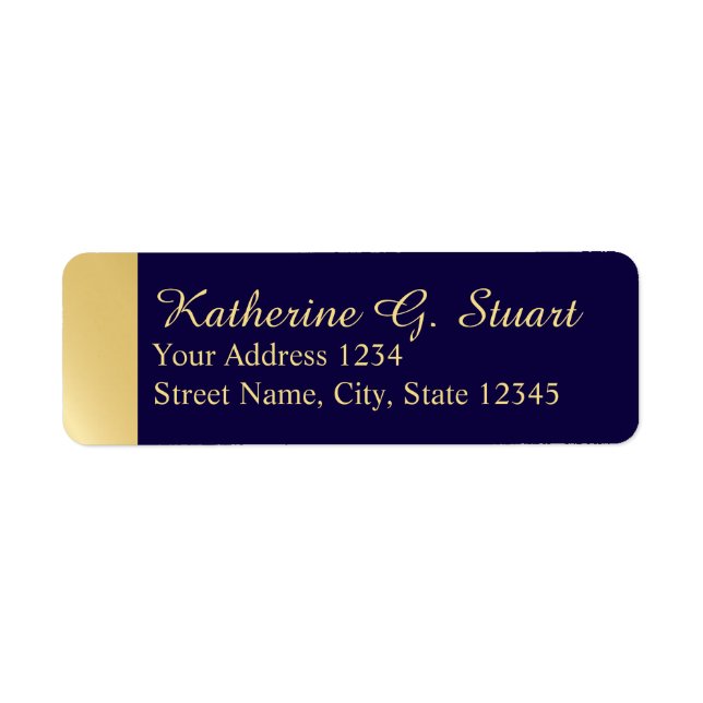 Navy Blue and Gold Modern Elegant (Front)